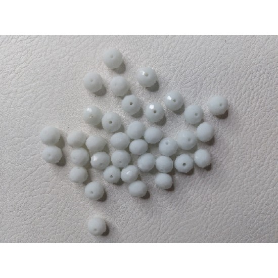 Бусины стеклянные, прозрачные, на леске "Rondelle" 10 мм матовый белый, цена за 10 шт